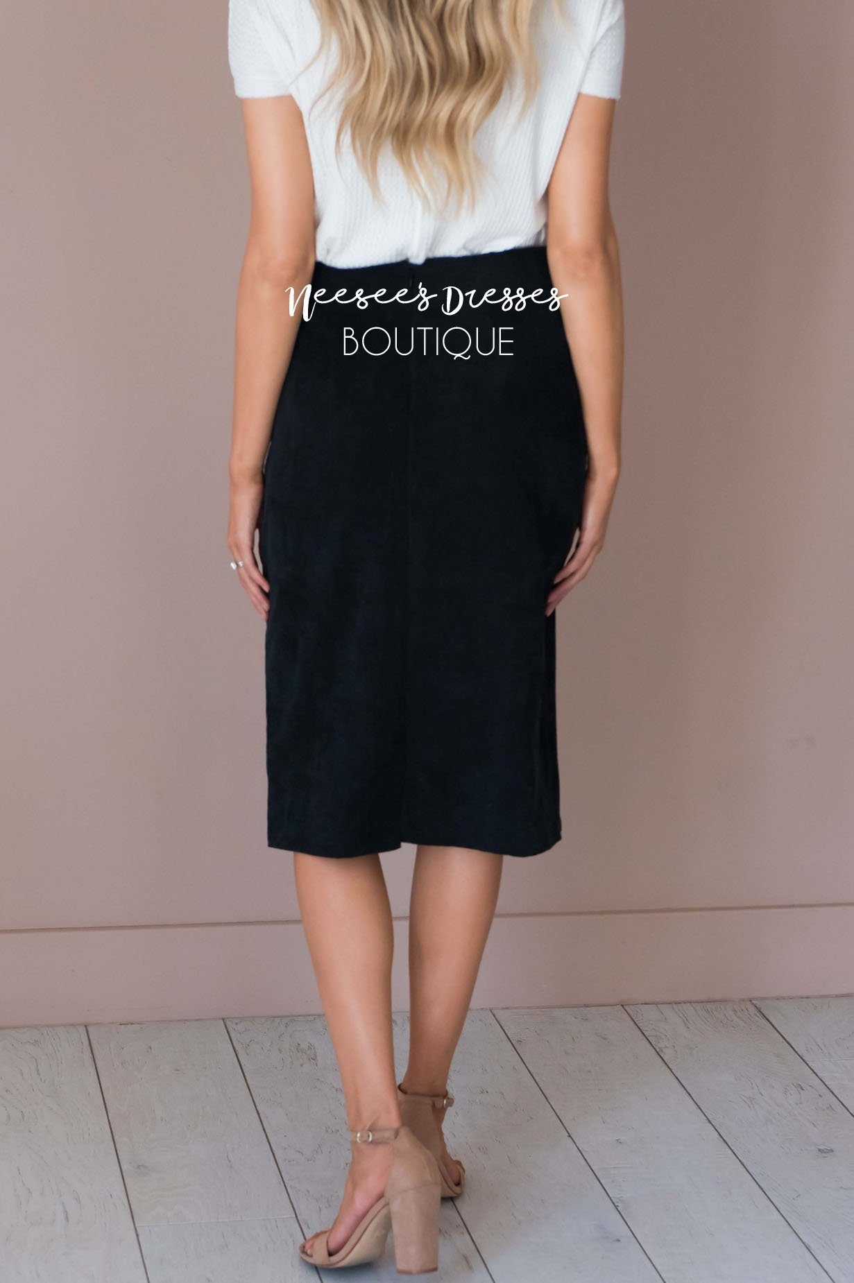 Corduroy Button Detail Skirt Skirts vendor-unknown 