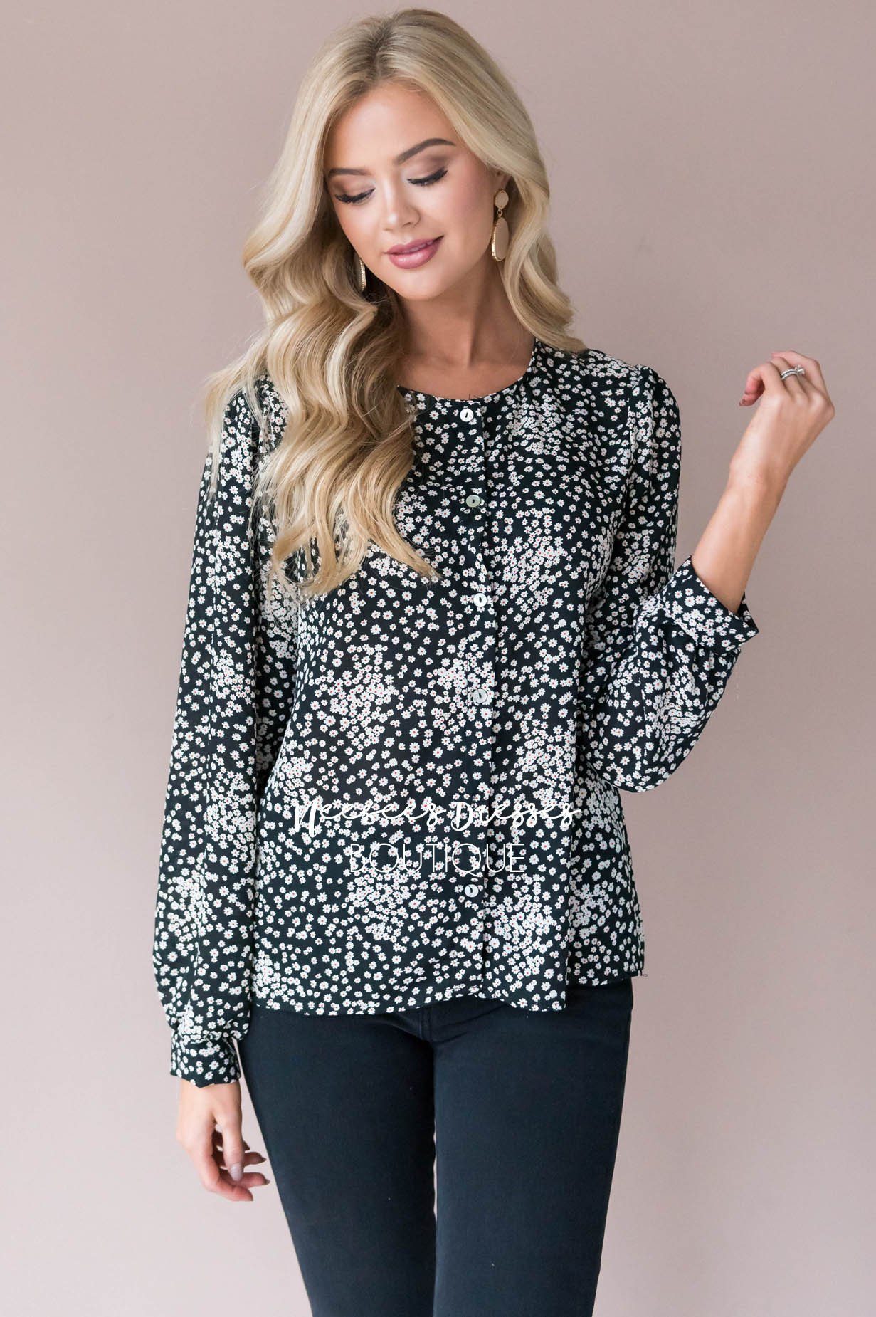 Floral Frenzy blouse Modest Dresses vendor-unknown 