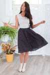 Black Floral Chiffon Skirt Skirts vendor-unknown