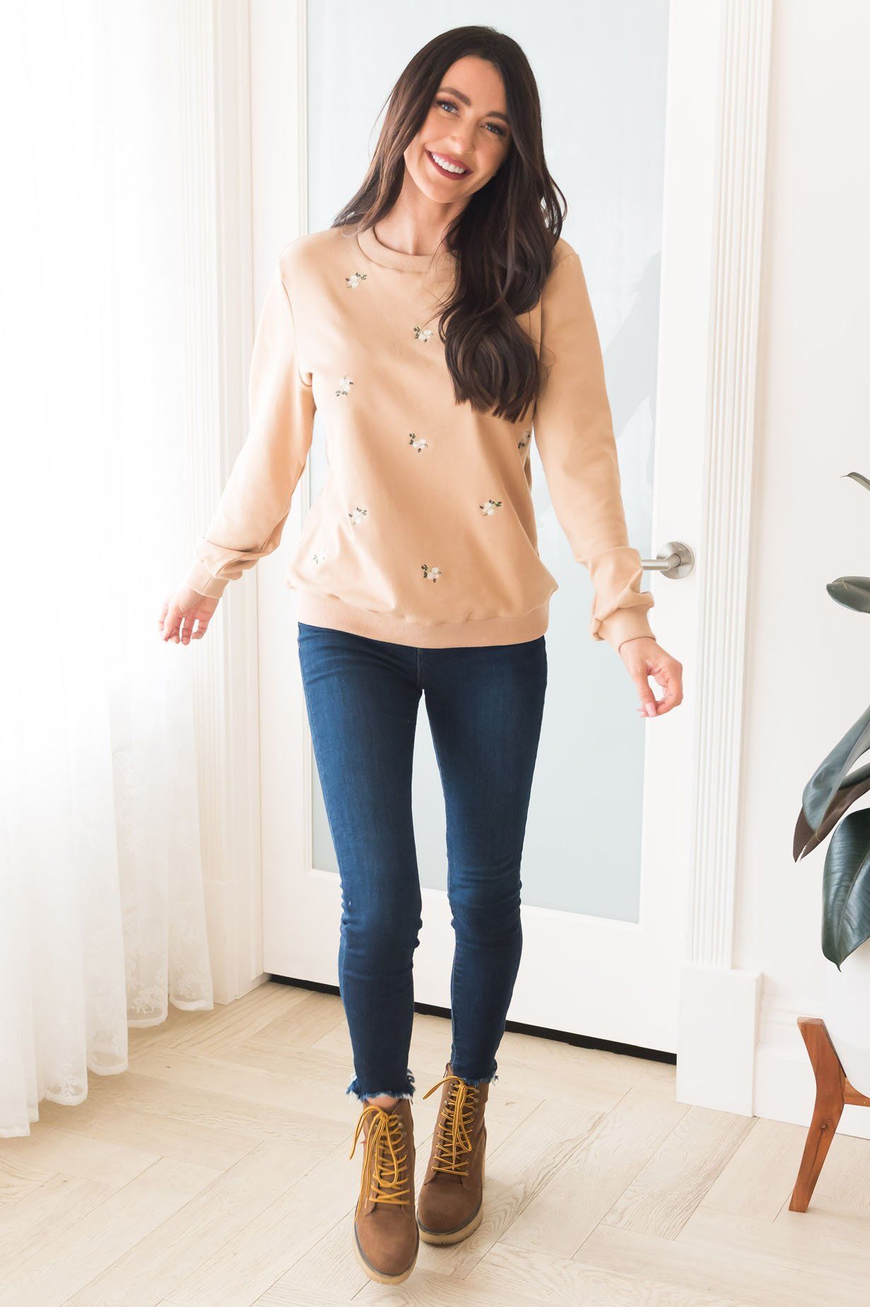 Blooming Bouquet Modest Sweatshirt Modest Dresses vendor-unknown 