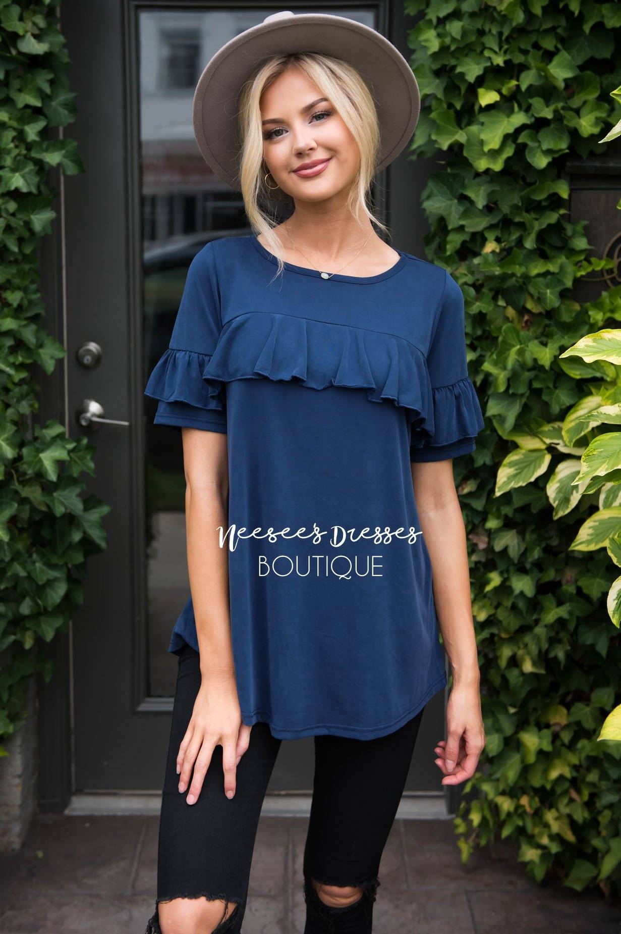 Grateful Heart Ruffle Top Tops vendor-unknown 