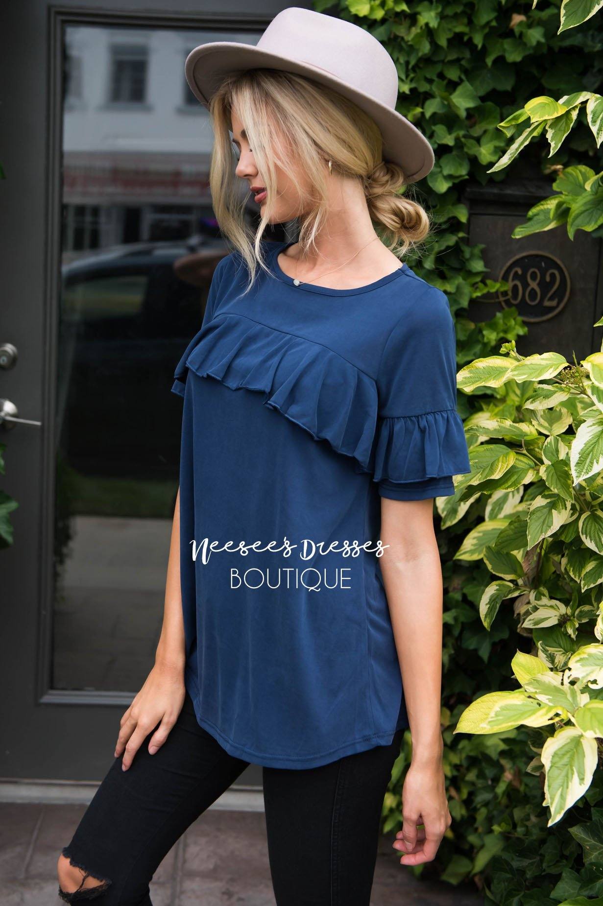 Grateful Heart Ruffle Top Tops vendor-unknown 