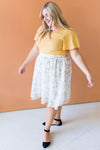 Blue & Yellow Poppy Chiffon Skirt Skirts vendor-unknown