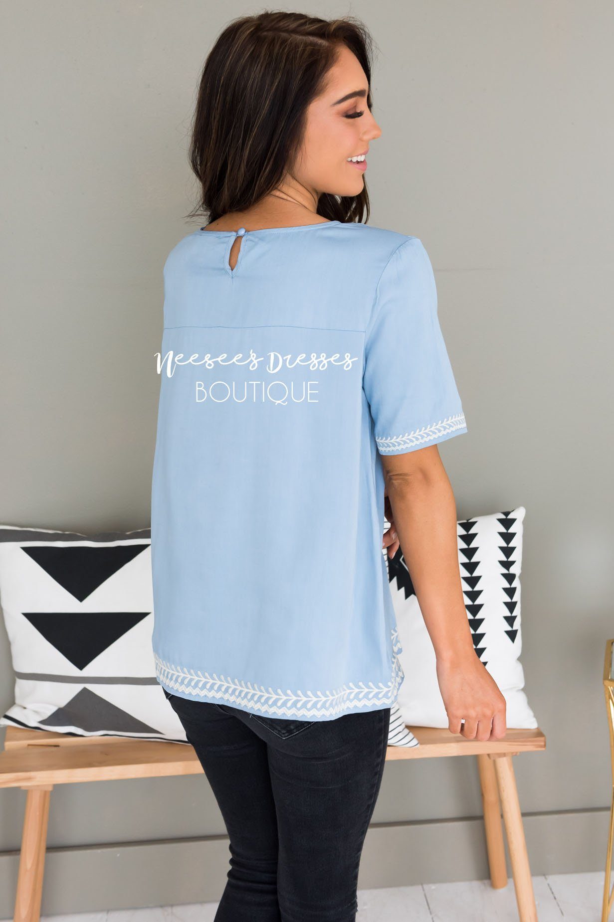 Always Charming Modest Blouse Tops vendor-unknown 