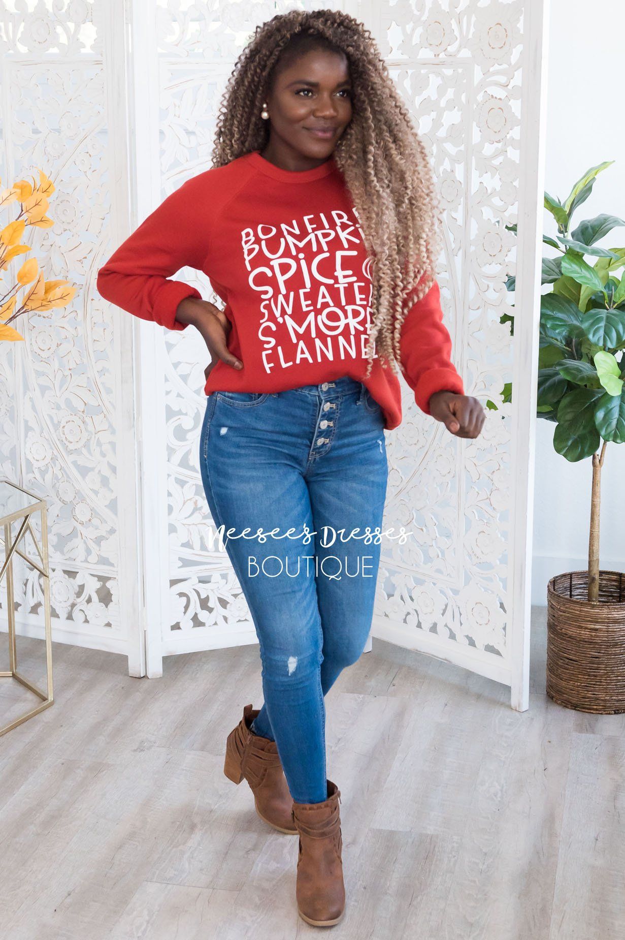 It's All About Fall Modest Sweatshirt Modest Dresses vendor-unknown 