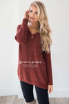 Chenille Knit V-Neck Lace Trim Sweater Tops vendor-unknown