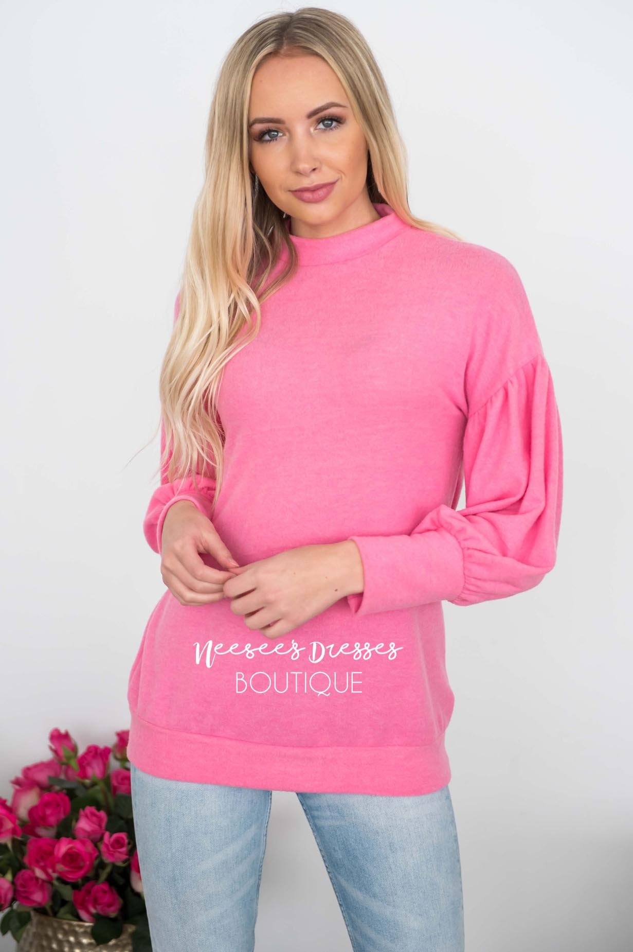 Hugs & Kisses Bubble Sleeve Sweater Tops vendor-unknown 