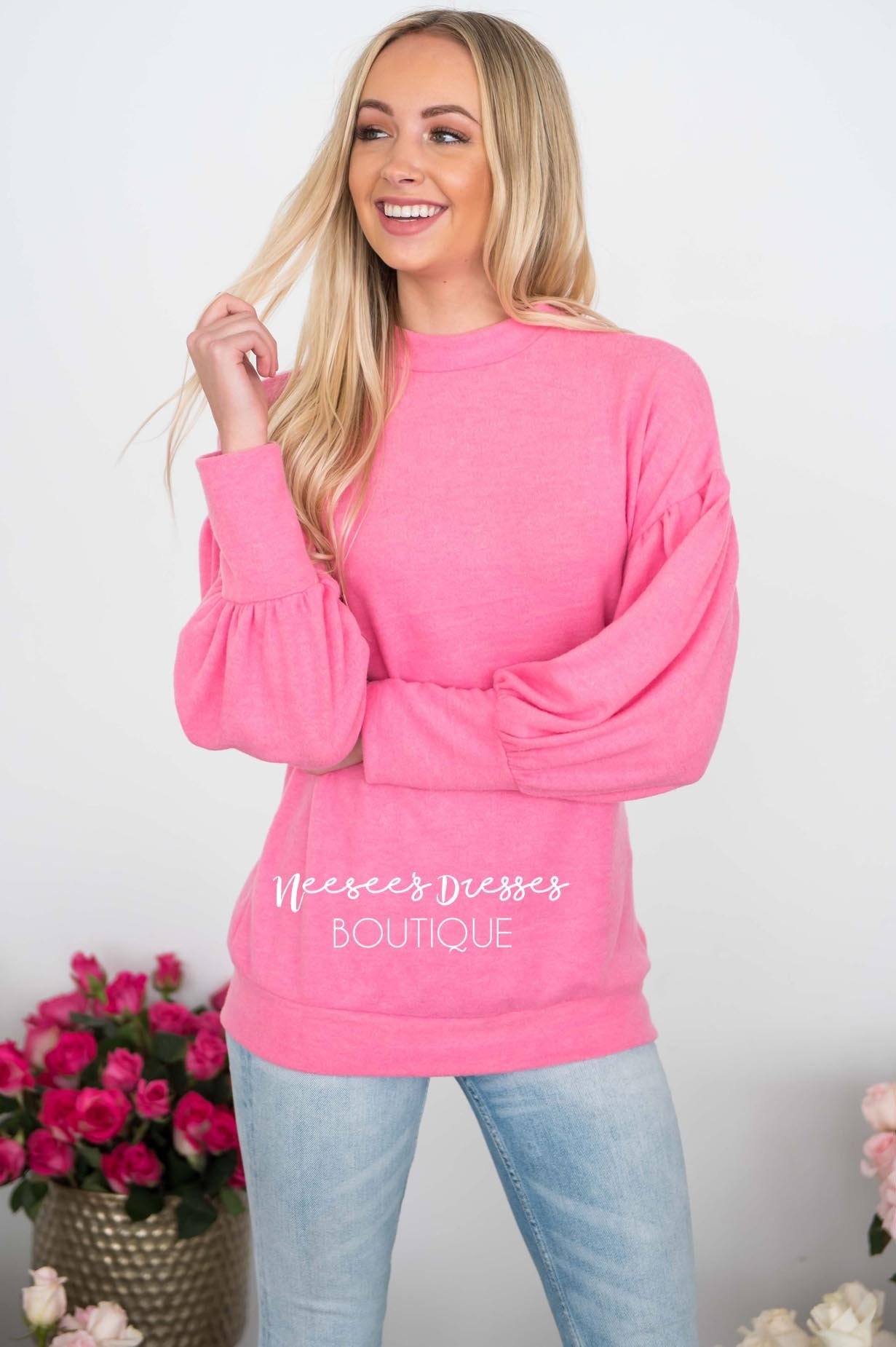 Hugs & Kisses Bubble Sleeve Sweater Tops vendor-unknown 