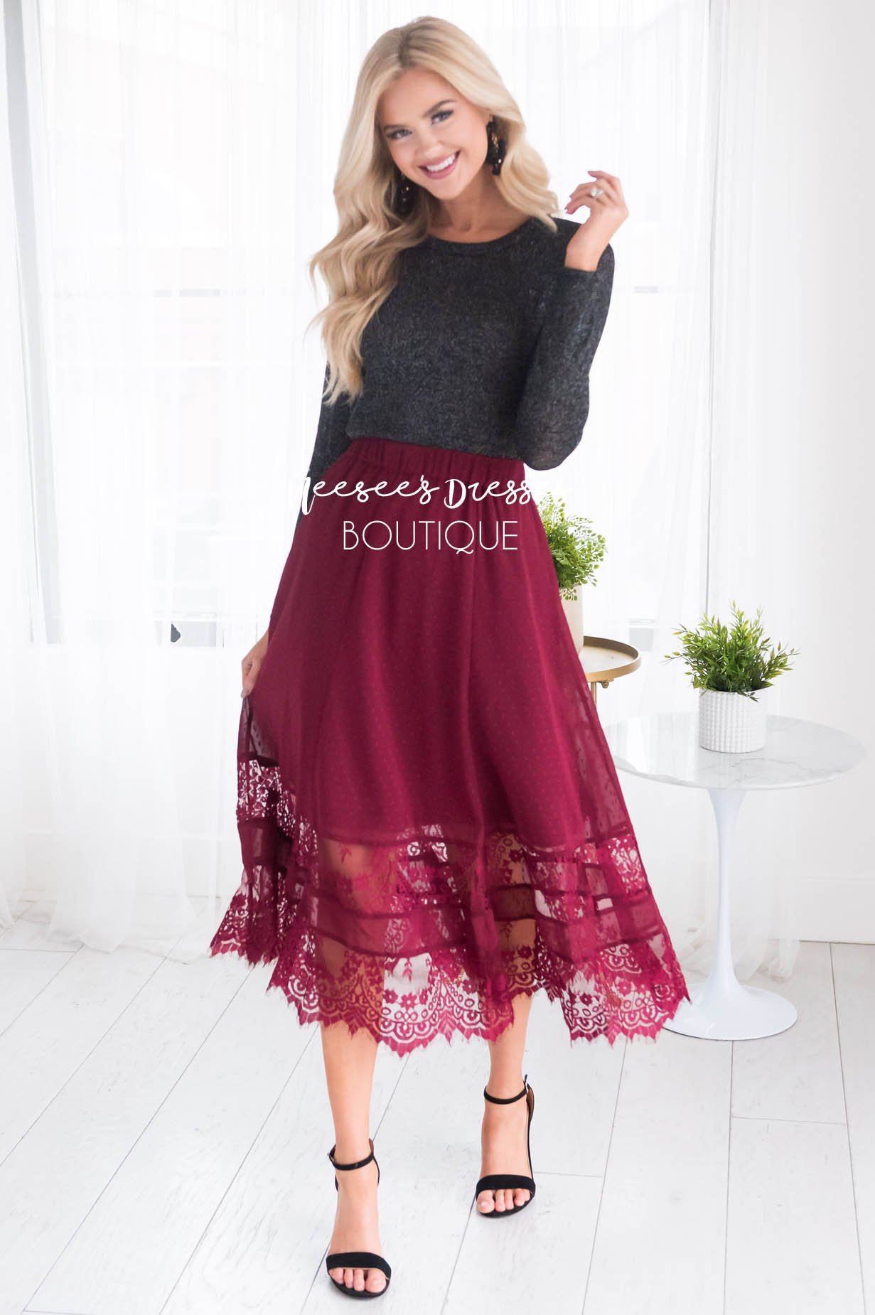 Sheer Joy Lace Skirt Modest Dresses vendor-unknown 