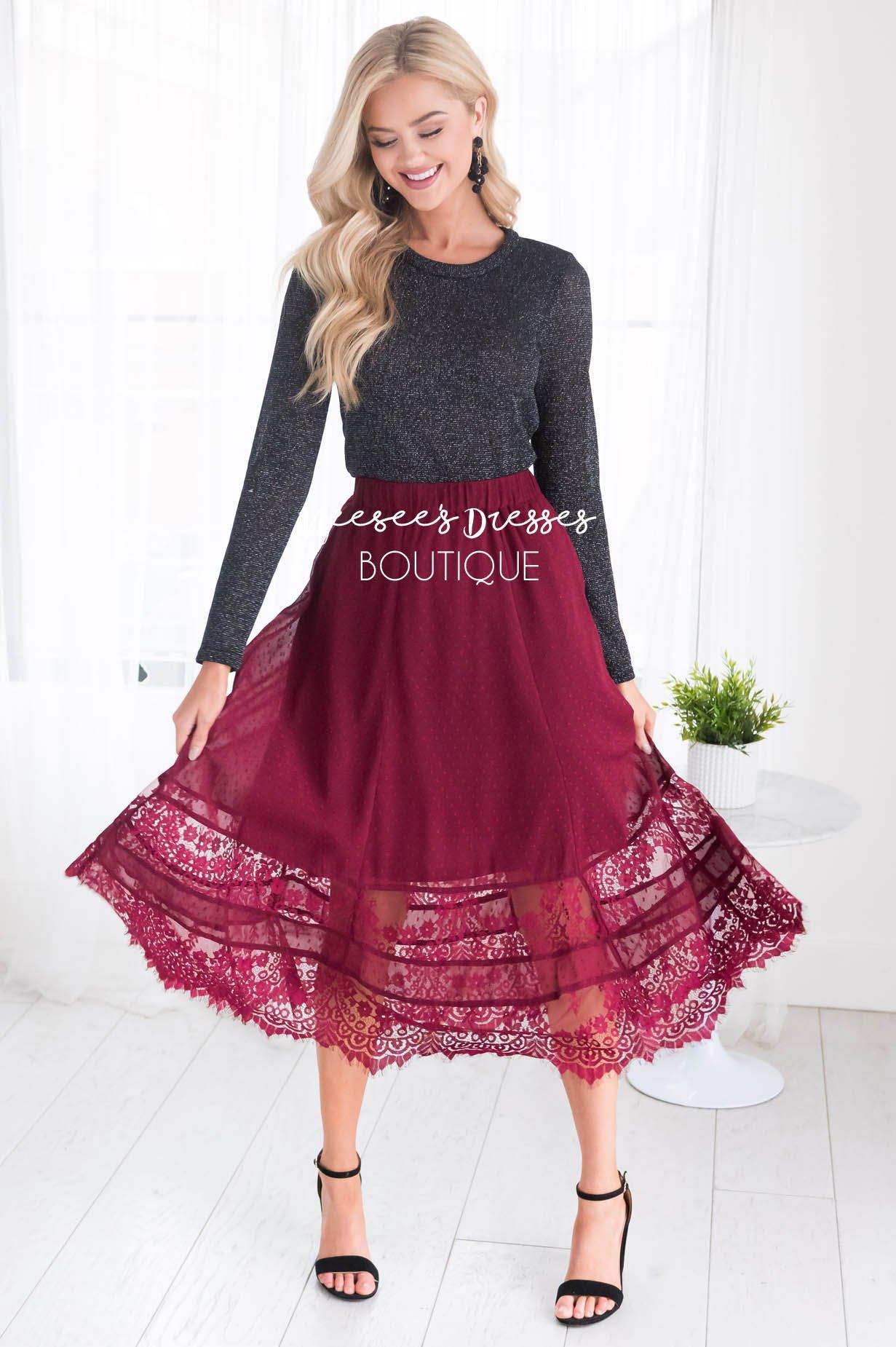 Sheer Joy Lace Skirt Modest Dresses vendor-unknown 