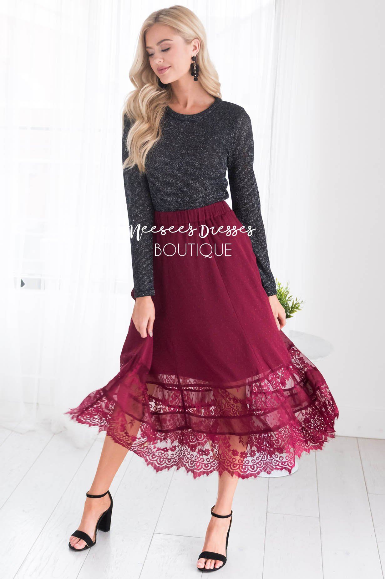 Sheer Joy Lace Skirt Modest Dresses vendor-unknown 