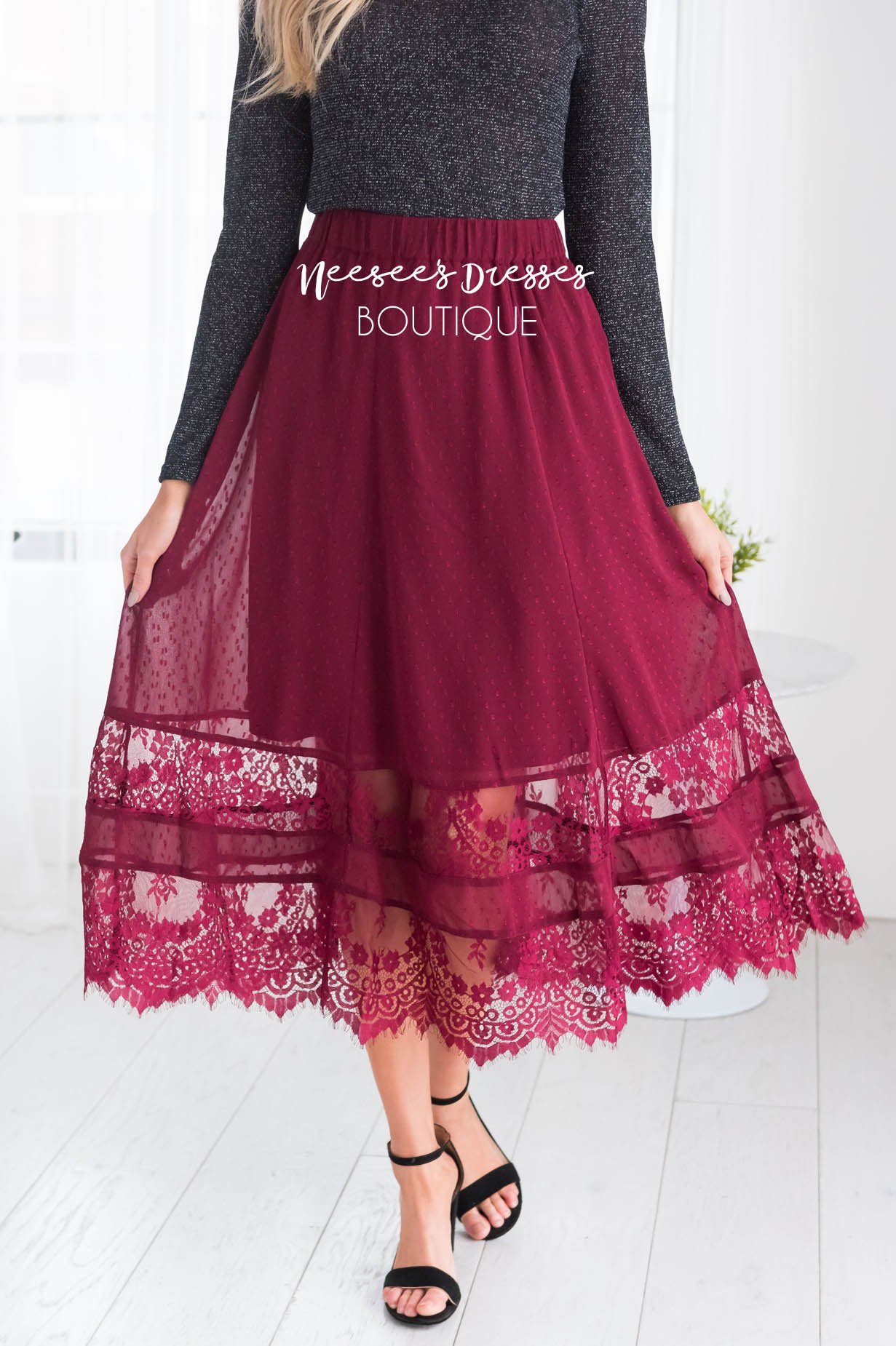 Sheer Joy Lace Skirt Modest Dresses vendor-unknown 