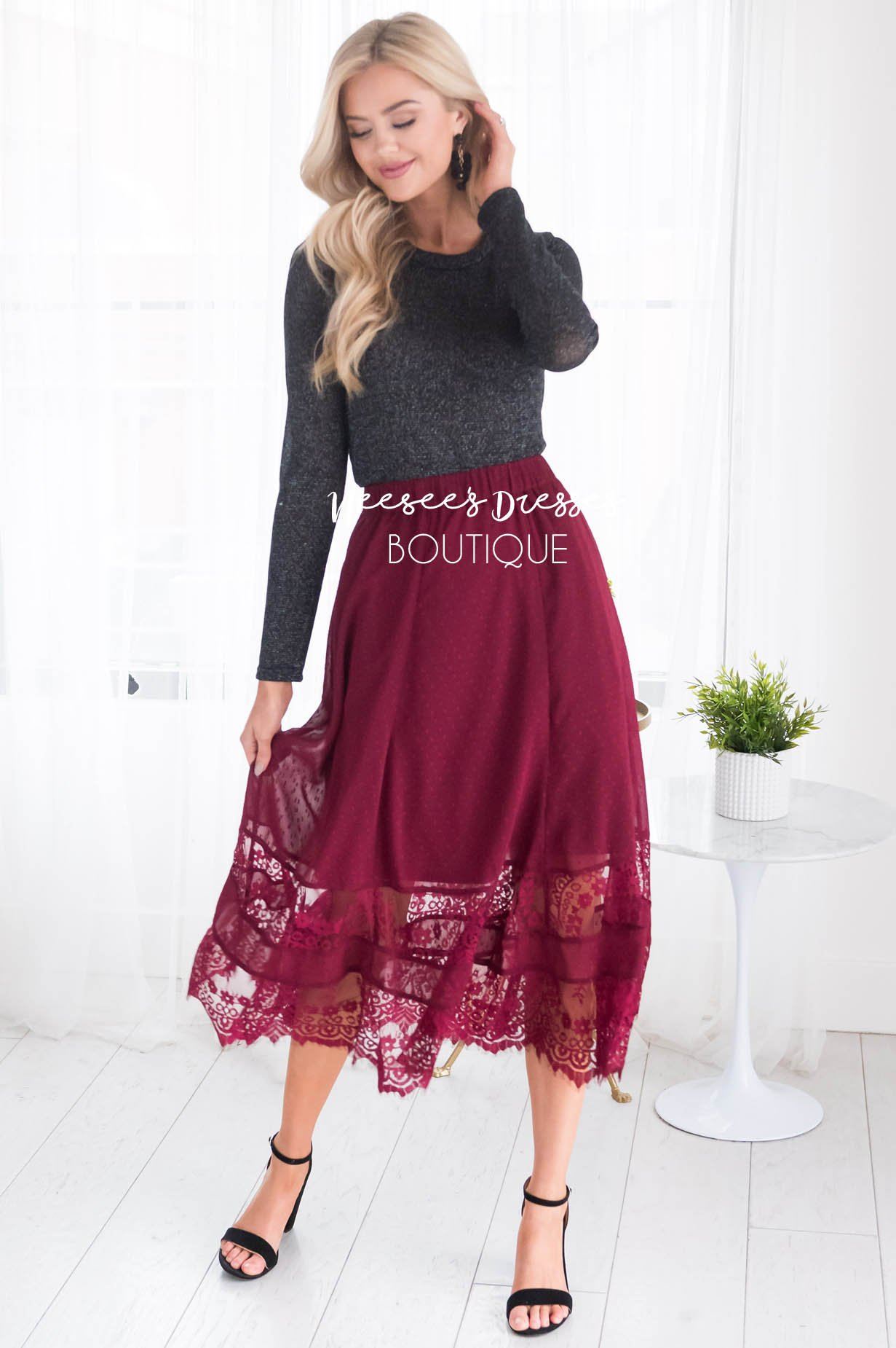 Sheer Joy Lace Skirt Modest Dresses vendor-unknown 