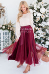 Lovely Velvet Tulle Maxi Skirt Modest Dresses vendor-unknown 