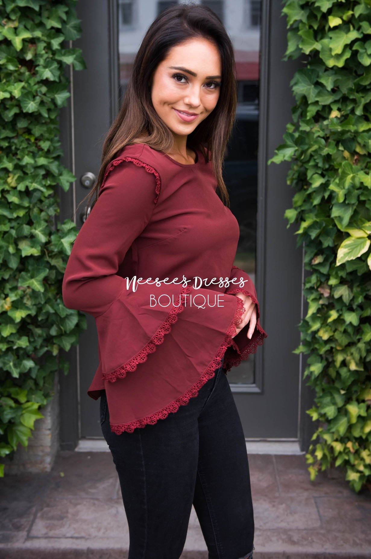 Over the Moon Bell Sleeve Top Tops vendor-unknown 