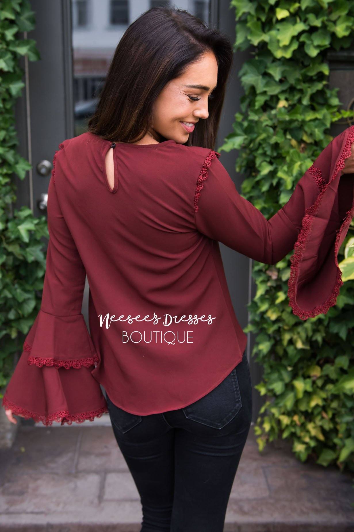 Over the Moon Bell Sleeve Top Tops vendor-unknown 