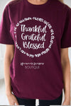 Thankful Grateful Blessed Graphic Tee Tops vendor-unknown