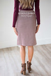Burgundy Striped Skirt With Tie Waist Skirts vendor-unknown