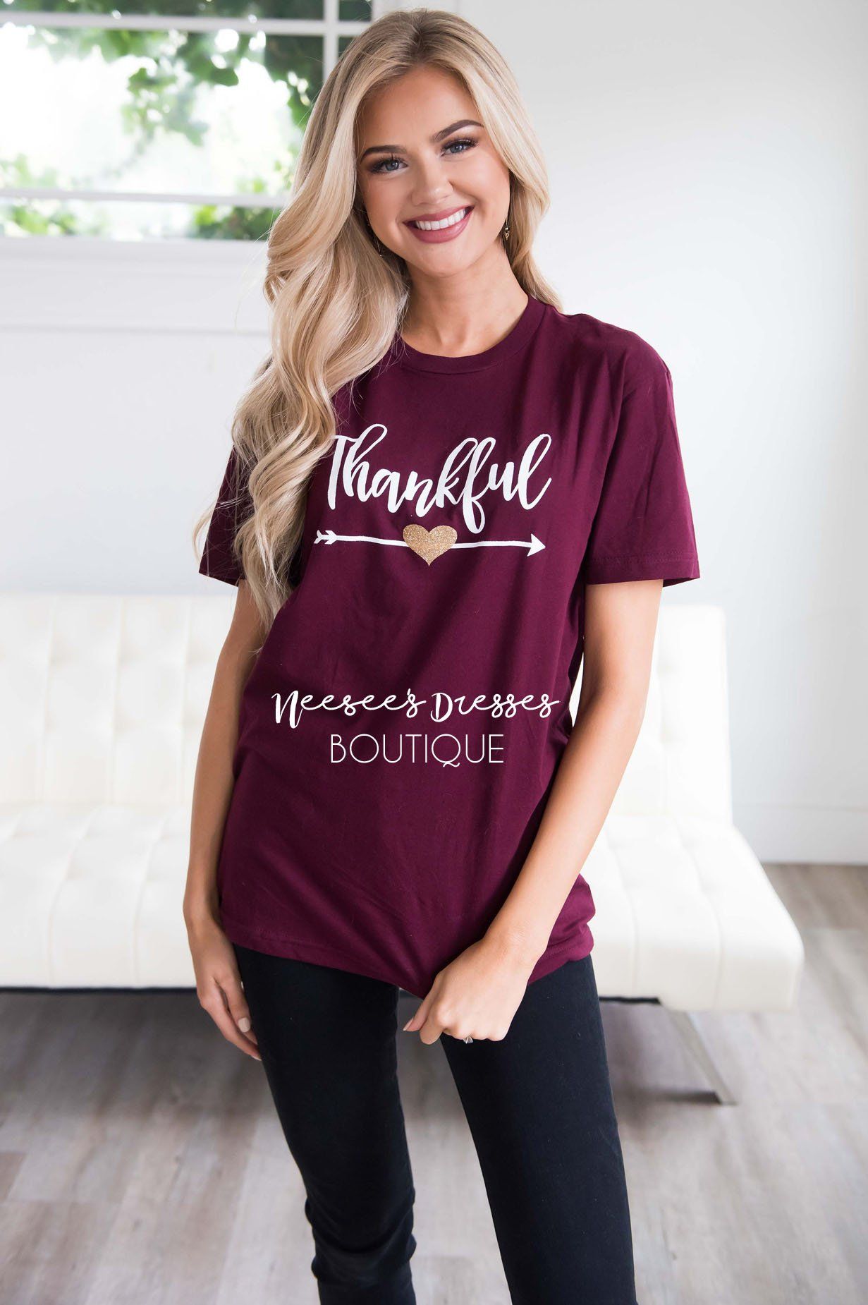Thankful Graphic Tee Tops vendor-unknown 