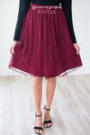 Burgundy Tulle Aline Skirt Skirts vendor-unknown