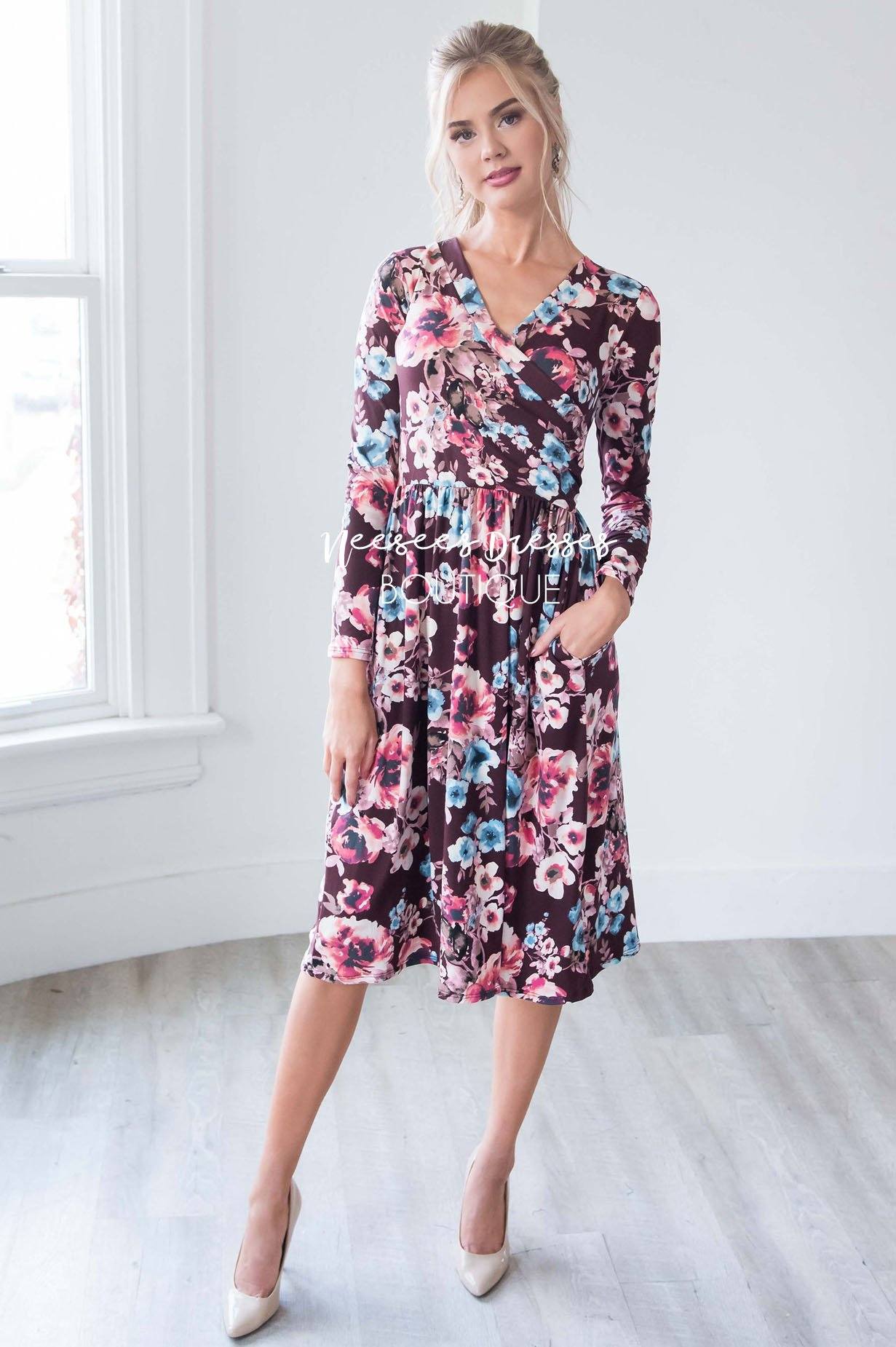 The Maria Cross Front Dress Modest Dresses vendor-unknown 