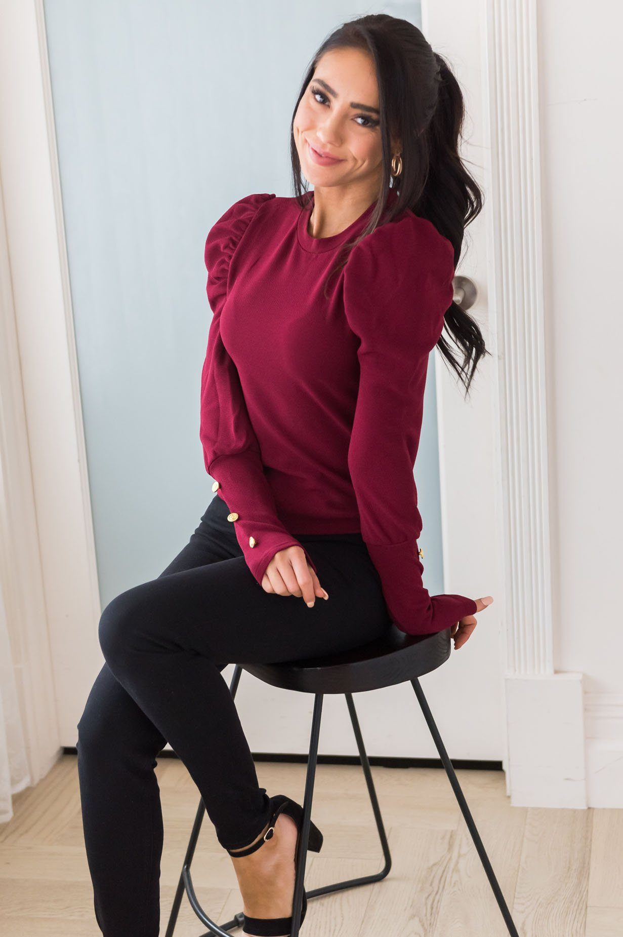 Merry & Bright Modest Gigot Top Modest Dresses vendor-unknown 