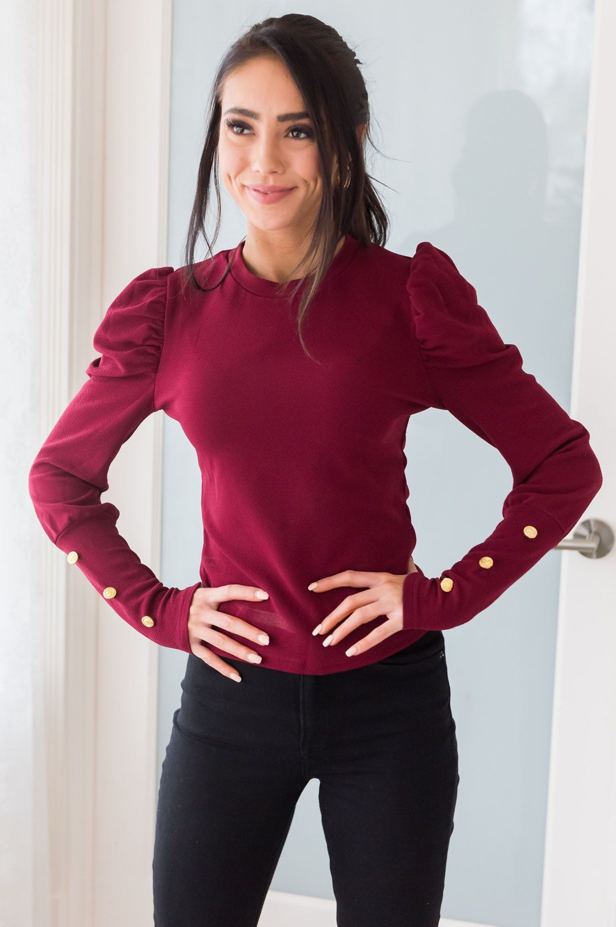 Merry & Bright Modest Gigot Top Modest Dresses vendor-unknown 