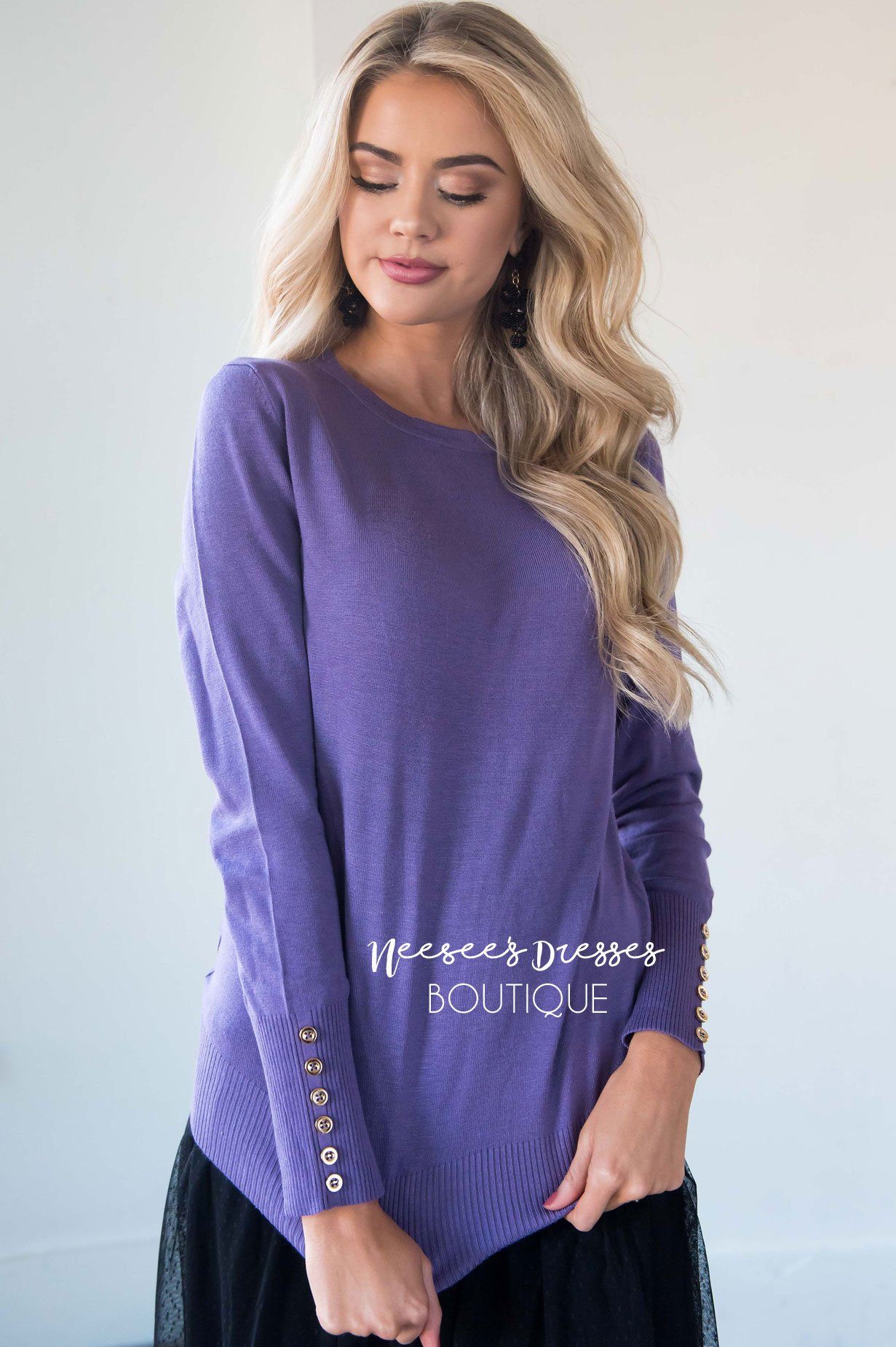 In Love with Fall Button Sleeve Sweater Tops vendor-unknown 