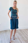 Chase Away My Blues Button Trim Skirt Skirts vendor-unknown 