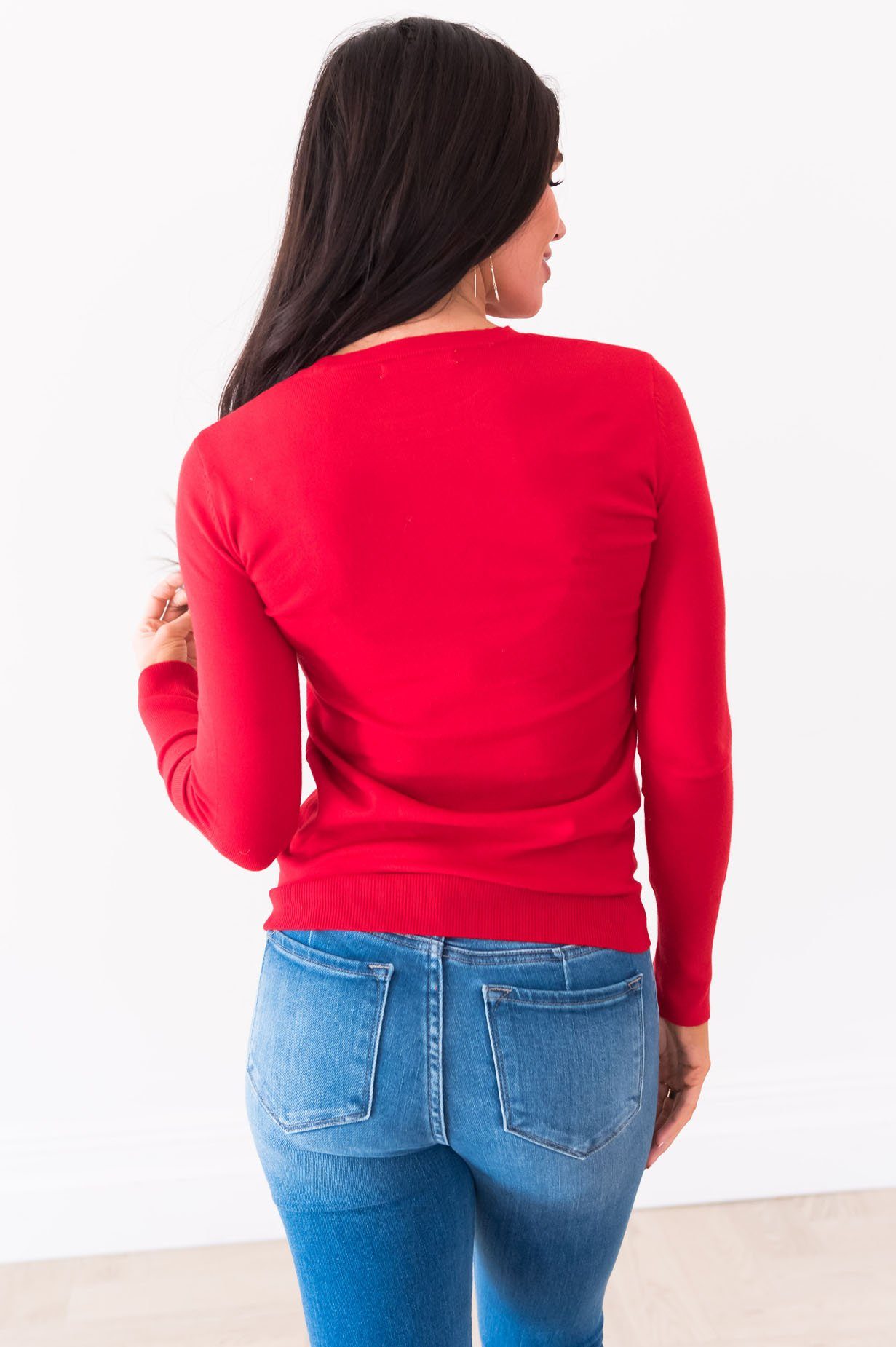 All About The Details Modest Sweater Tops vendor-unknown 