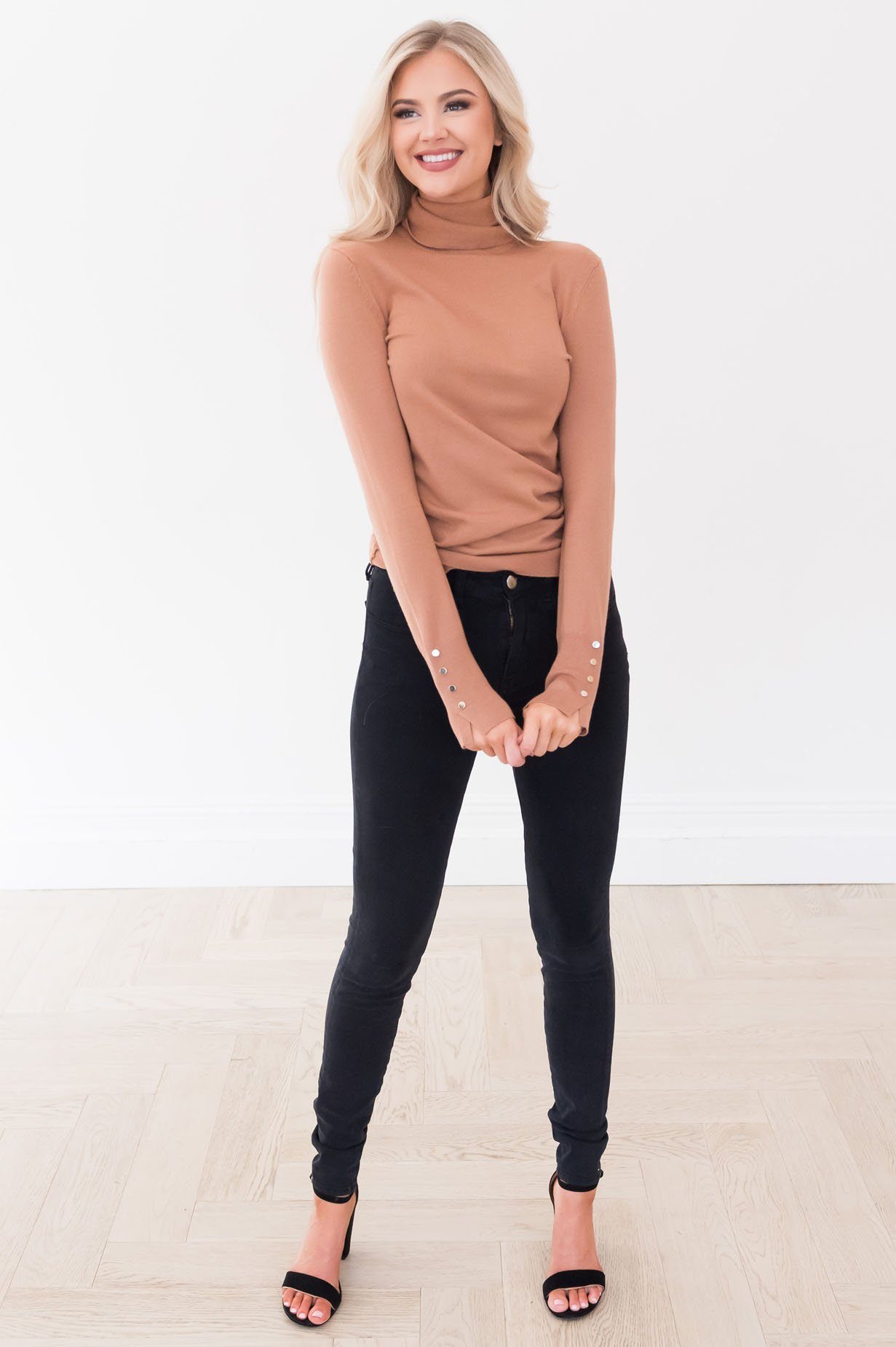 All About The Details Modest Turtleneck Tops vendor-unknown 