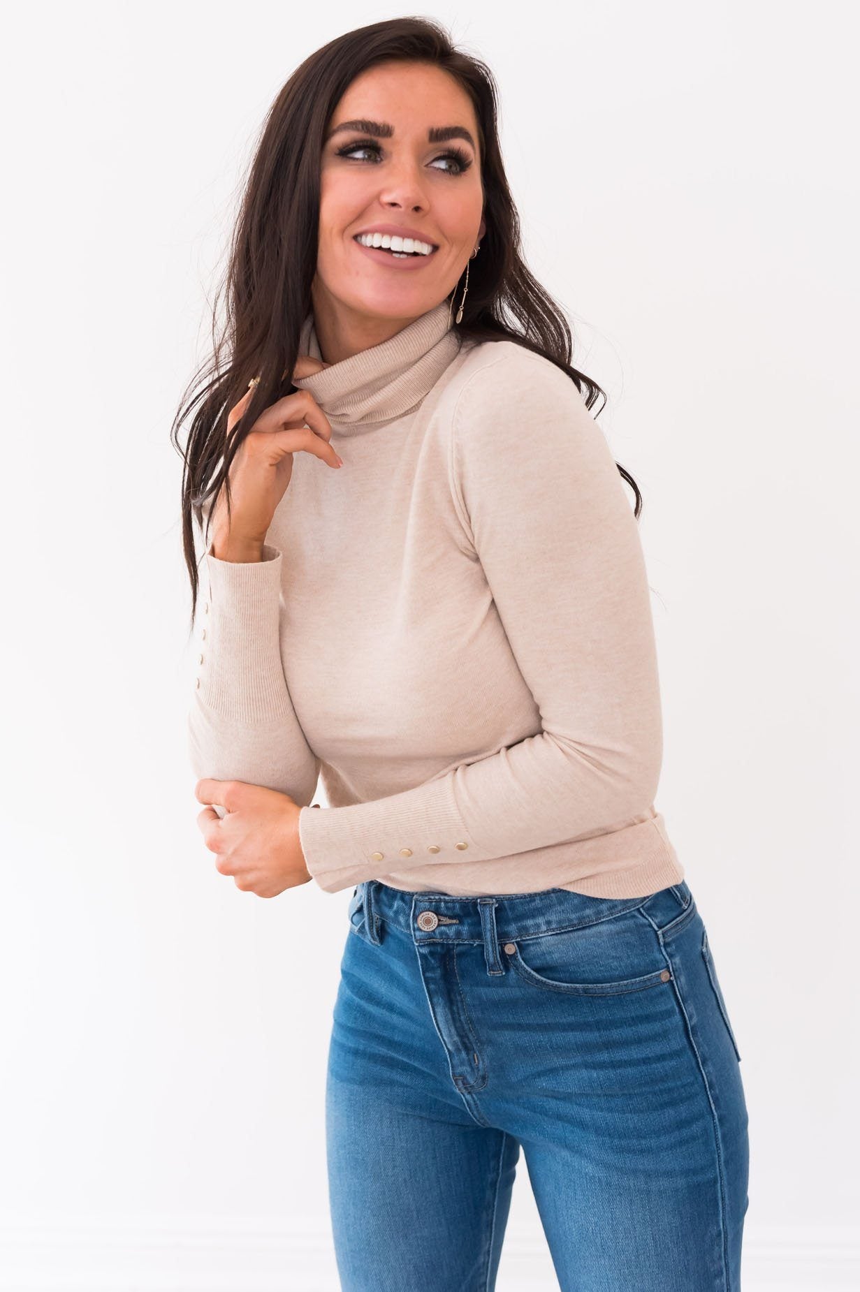 All About The Details Modest Turtleneck Tops vendor-unknown 