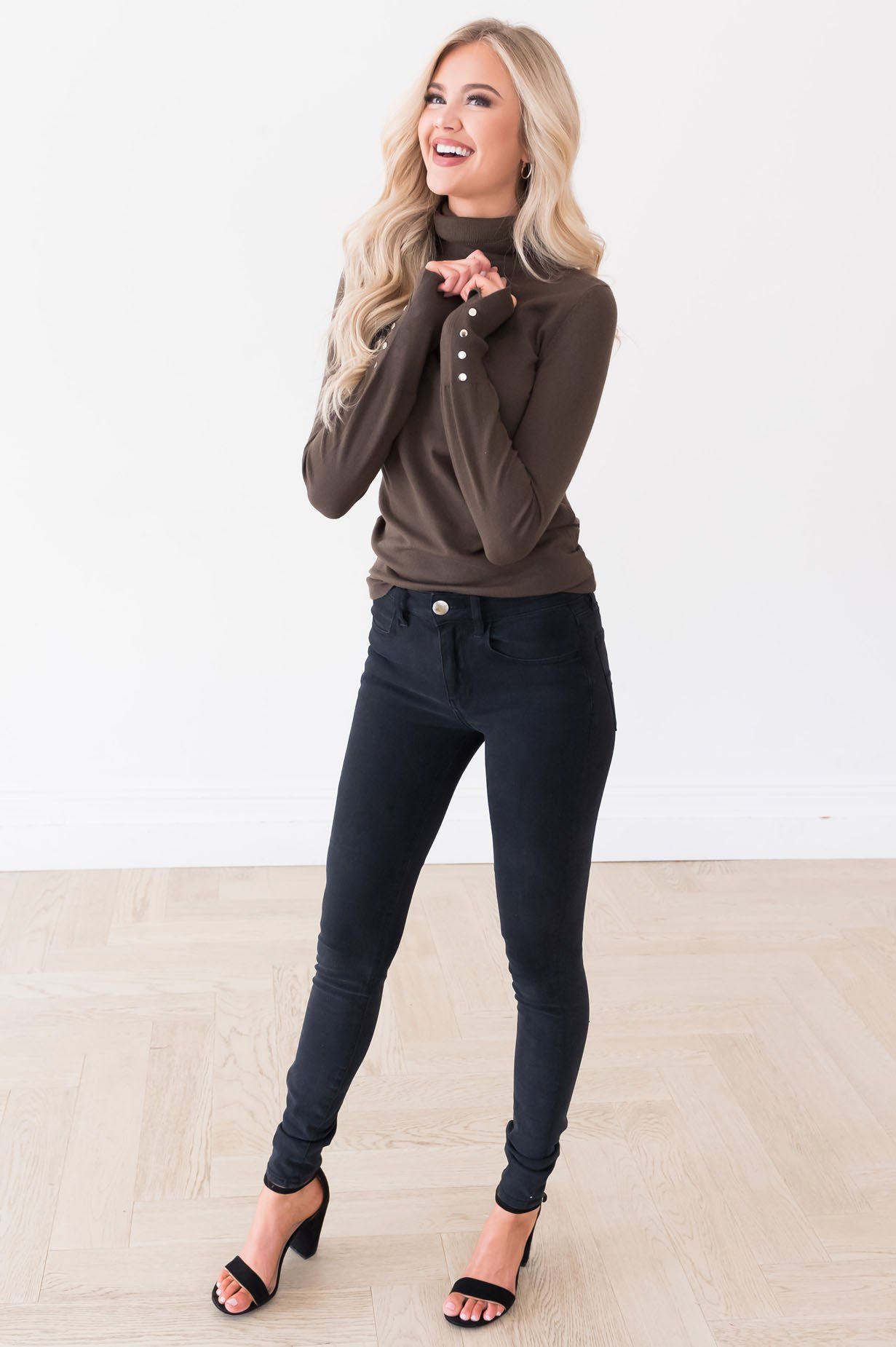 All About The Details Modest Turtleneck Tops vendor-unknown 