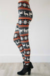 Rudolph Snowflake Christmas Leggings Accessories & Shoes vendor-unknown Red One Size