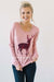 Pink Sequin Reindeer Sweater