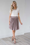 Pretty Dusty Mauve Lace Skirt Skirts vendor-unknown Dusty Mauve XS