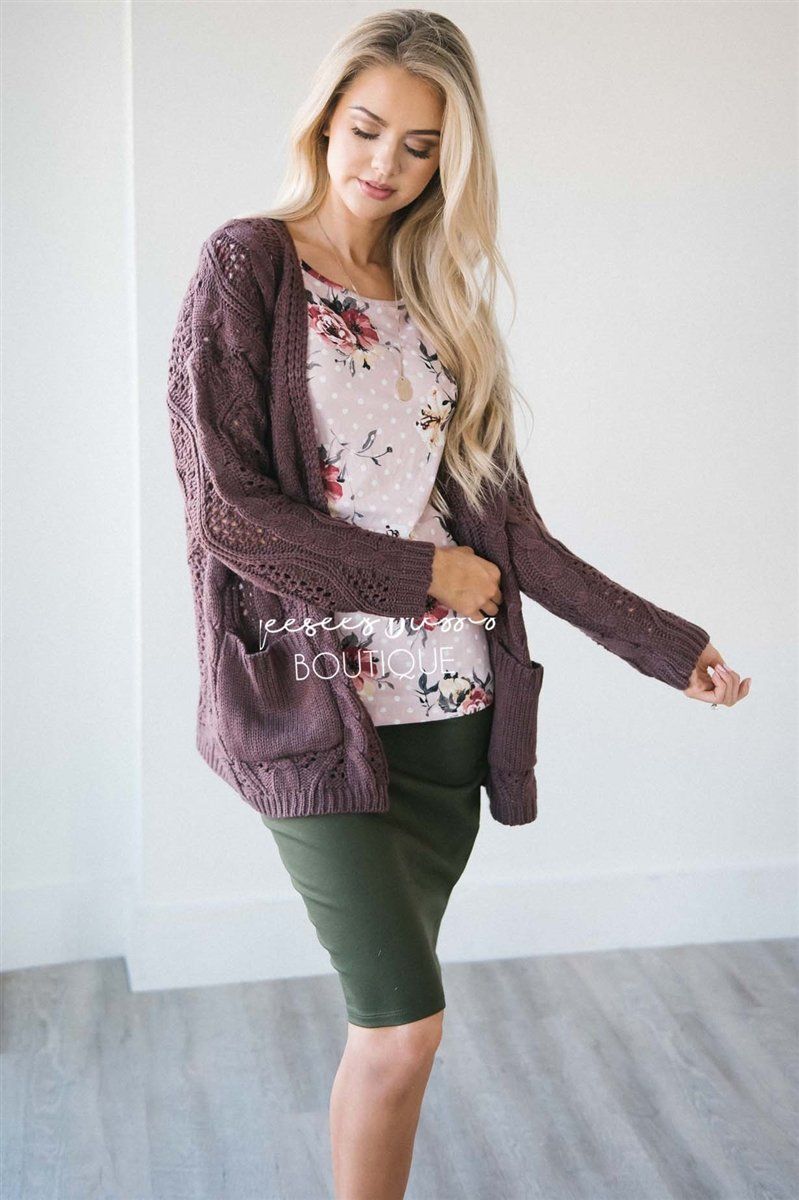 Over Sized Crochet Knit Cardigan Tops vendor-unknown 