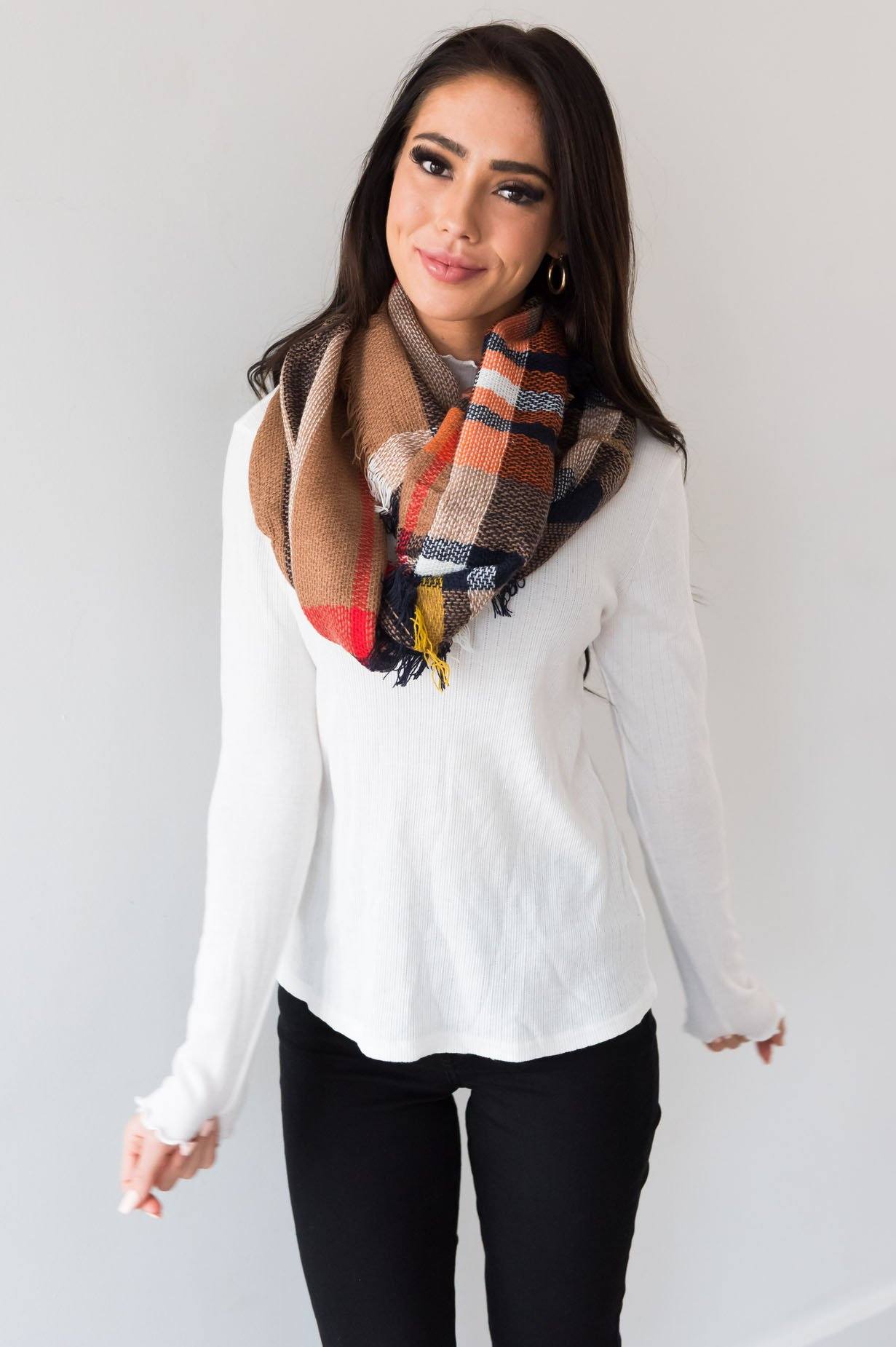 Cozy Up With You Plaid Scarf Accessories & Shoes Leto Accessories 