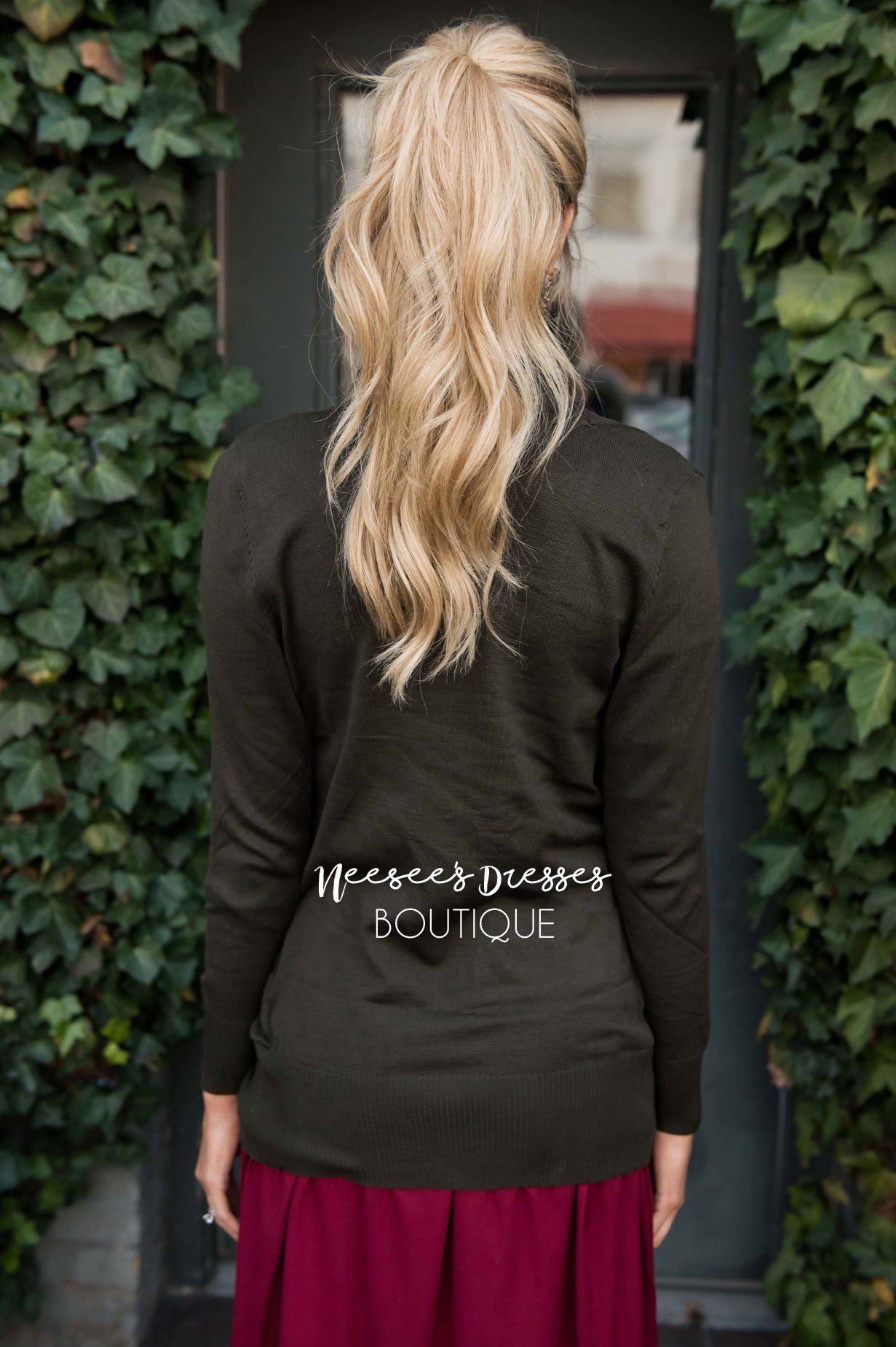 Simple Long Sleeve Pocket Cardigan Tops vendor-unknown 