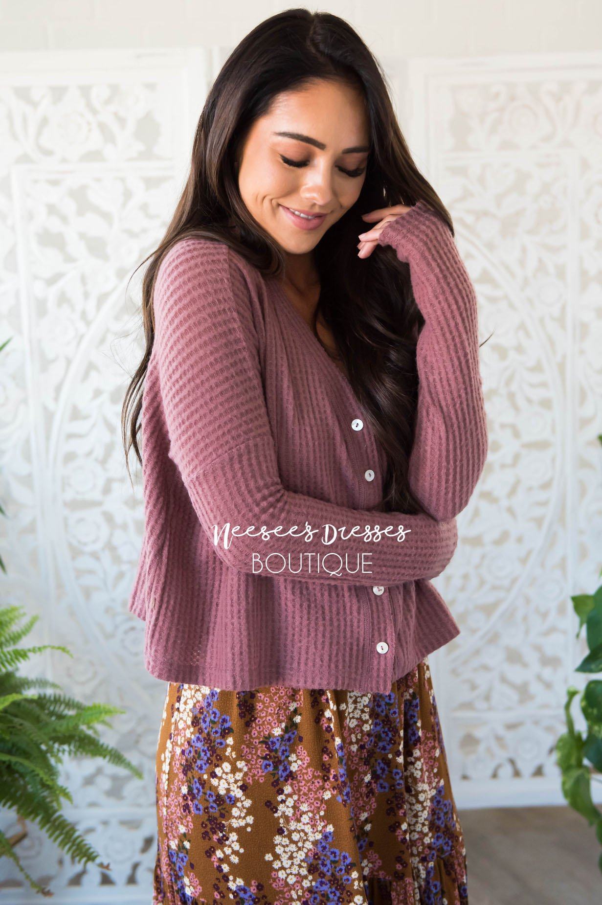 Catch Me If I Fall Thermal Top Modest Dresses vendor-unknown 