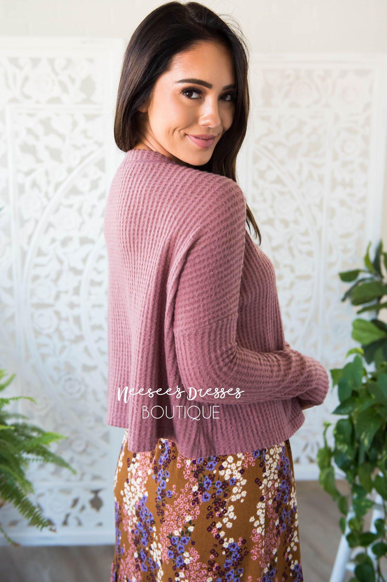 Catch Me If I Fall Thermal Top Modest Dresses vendor-unknown 