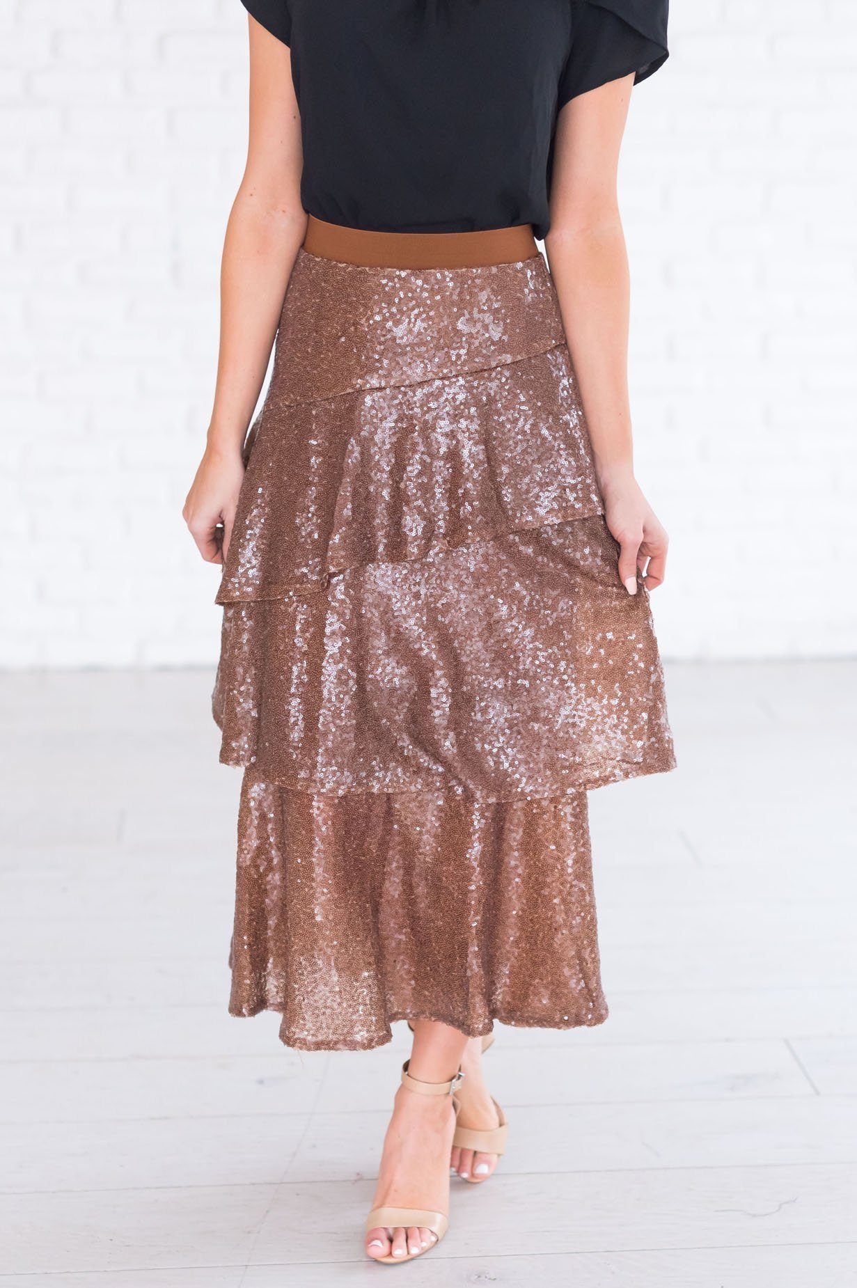 Caught My Eye Modest Sequin Skirt Modest Dresses vendor-unknown 