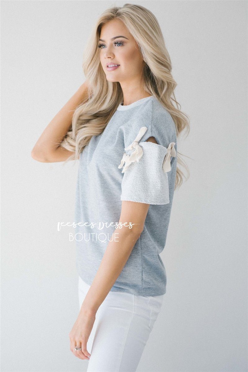 Double Tie Sleeve Top Tops vendor-unknown 