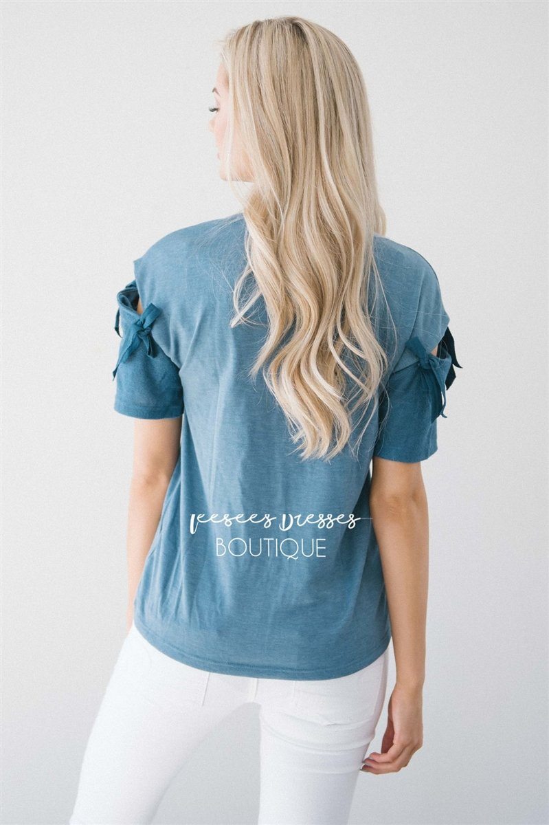 Double Tie Sleeve Top Tops vendor-unknown 