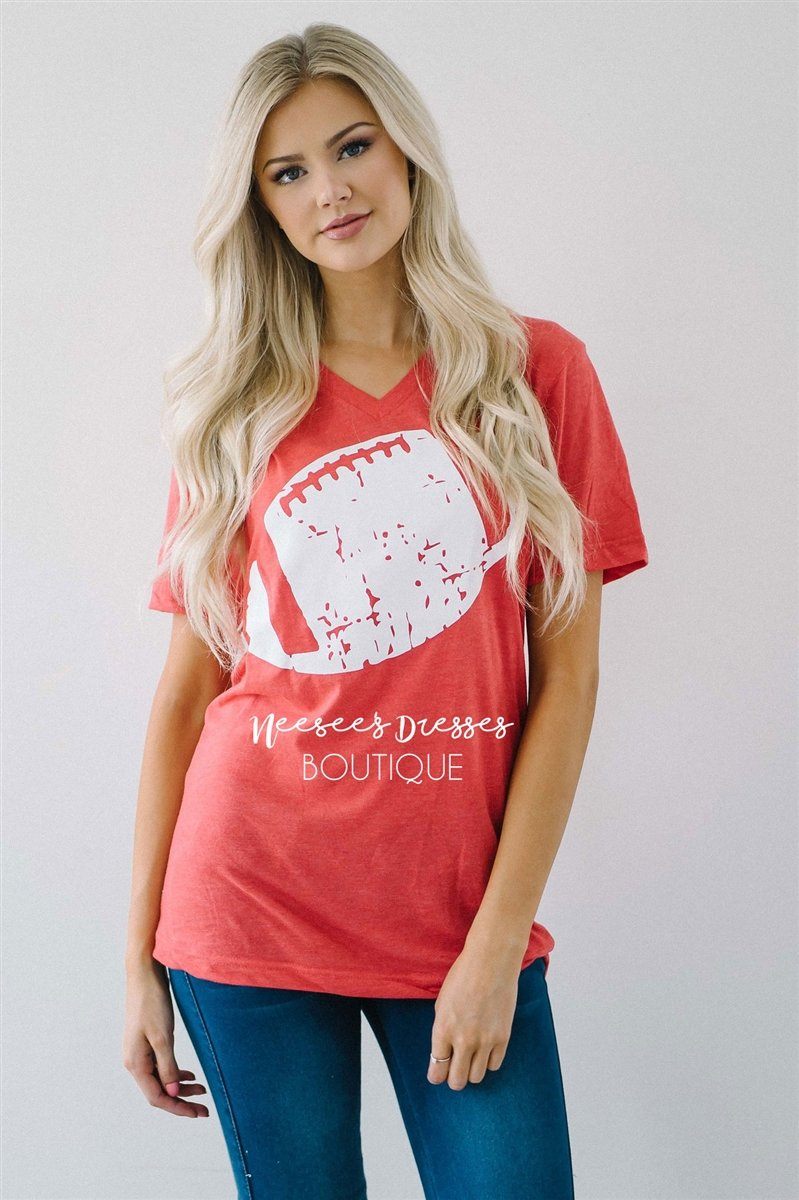 Football Game Day Tee Tops vendor-unknown Red S 