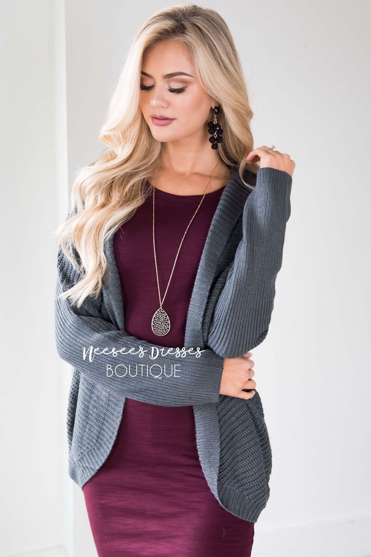 Lace Me Up Chunky Knit Cardigan Tops vendor-unknown 