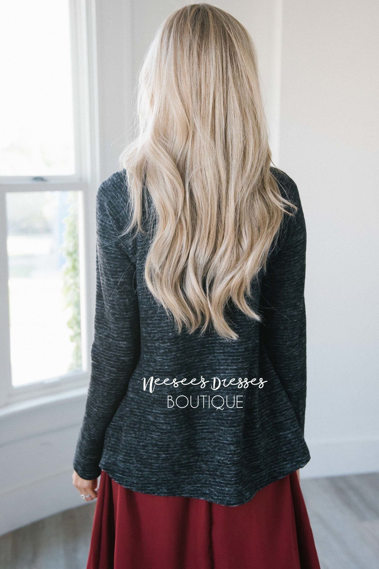 The Aria Ruffle Shoulder Sweater Tops vendor-unknown 