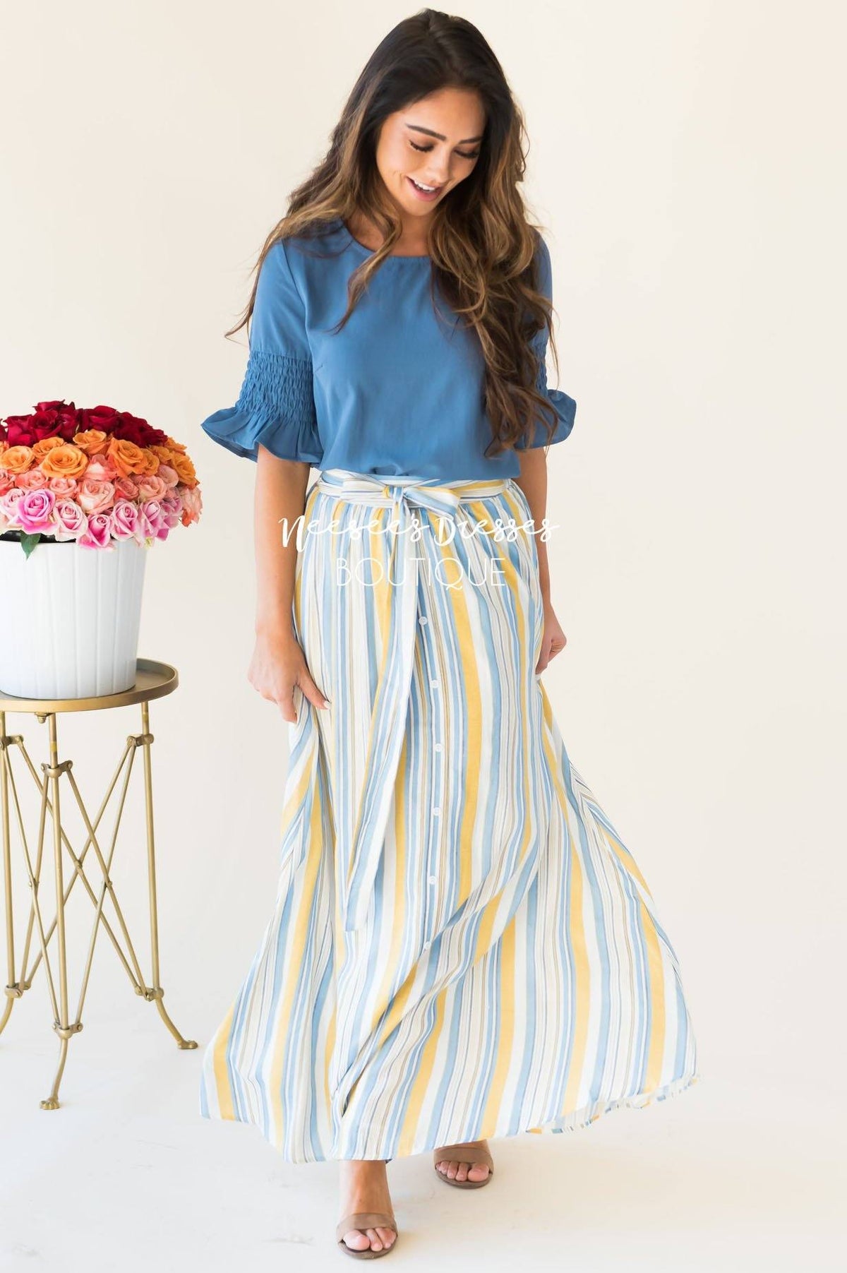 Striped Maxi Modest Skirt | Cute Modest Dresses - NeeSee's Dresses