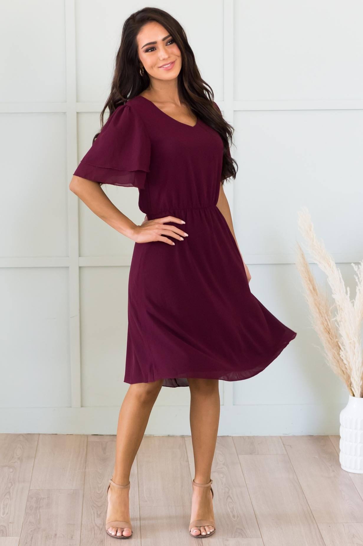 The Claire Chiffon Dress Modest Dresses vendor-unknown 