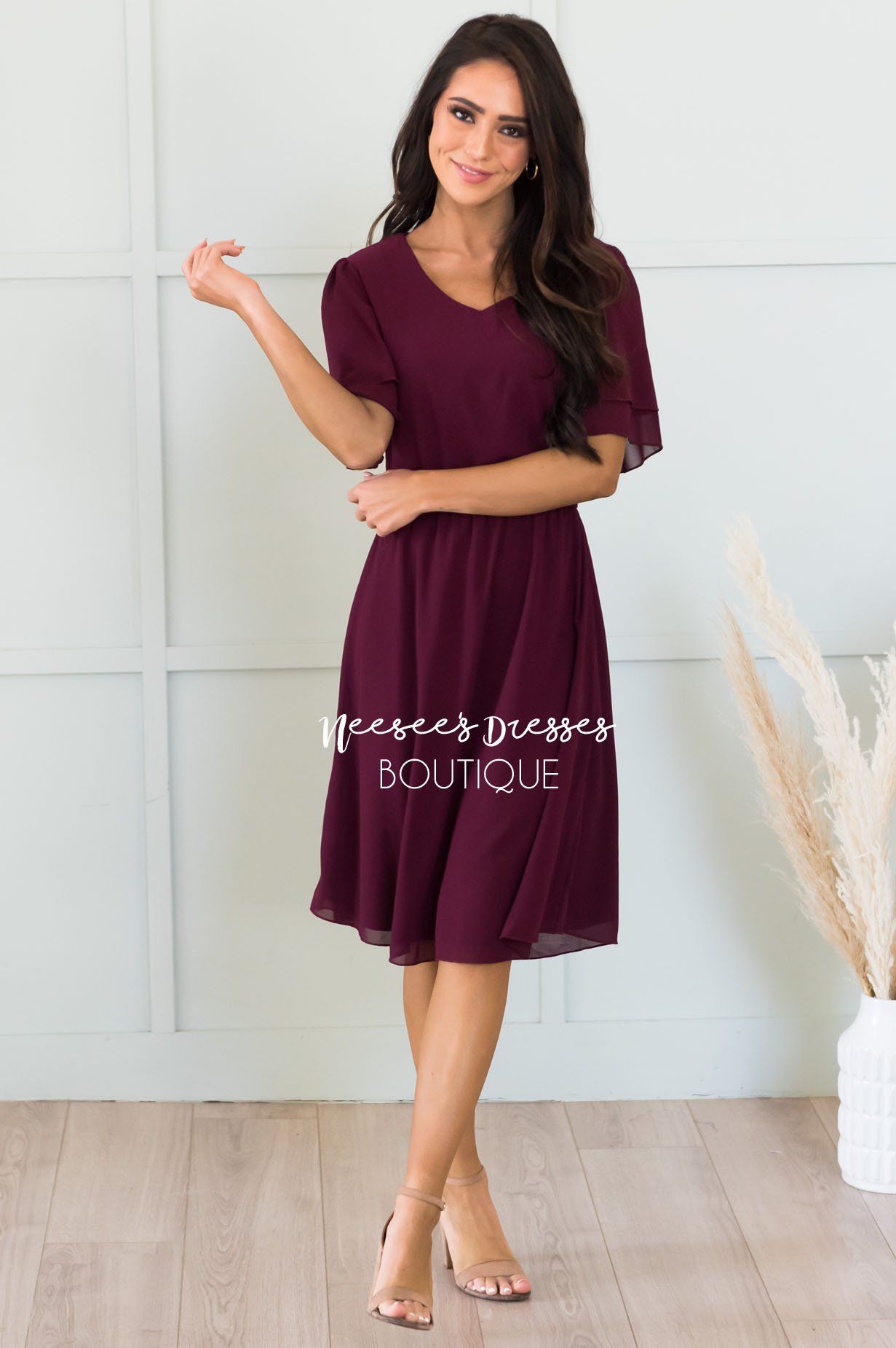 The Claire Chiffon Dress Modest Dresses vendor-unknown 